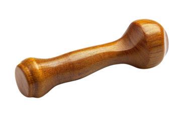 A handcrafted wooden pestle symbol of ancient remedies and culinary traditions radiating on transparent background