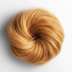 Fototapeta premium Light brown hair bun, top view