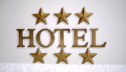 Five star hotel gold sign luxury accommodation