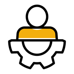 An icon representing a student actively engaged in learning and coursework.