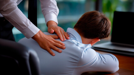 Back massage for desk job relief and tension release