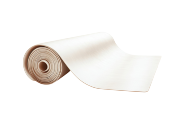 A rolled up yoga mat ready for mindful practice promising calmness and strength with soft on transparent background