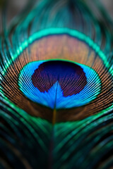 Obraz premium peacock feather close up