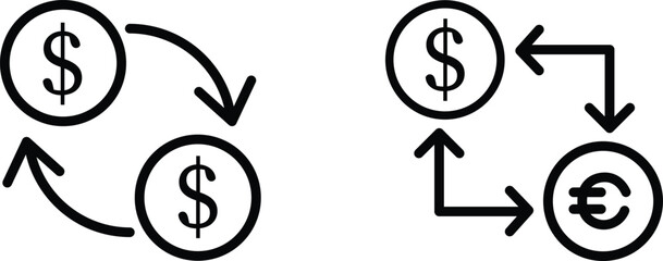 Dollar Currency Exchange and Money Transfer Icon

