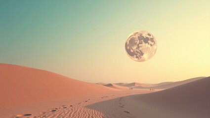 Desert Moon: Surreal Landscape