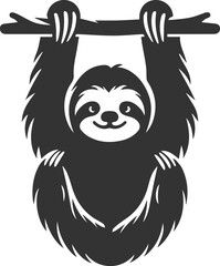 Vector art drawing silhouette of a sloth animal © MDAbdul