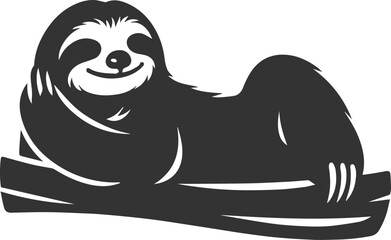 Vector art drawing silhouette of a sloth animal