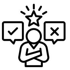Bold Decision  Icon Element For Design	