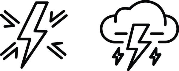Electric Lightning Bolt Power and Energy Icon

