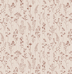 Whimsical Hand Crafted Curly Floral Pattern Graphics