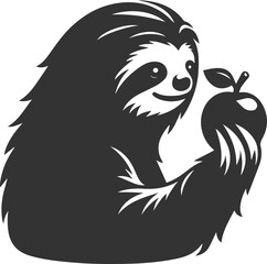 Vector art drawing silhouette of a sloth animal
