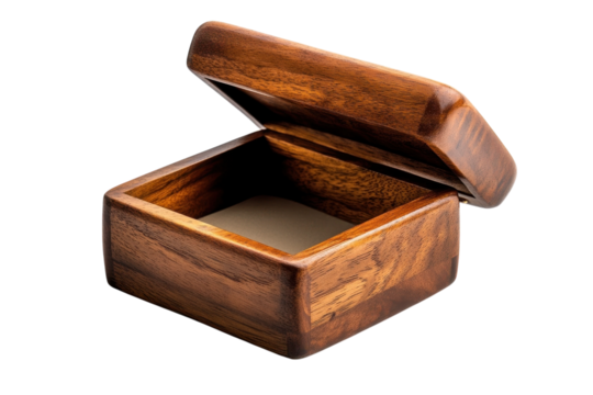 An exquisite handmade wooden box a treasure chest ready to hold your precious memories on a on transparent background