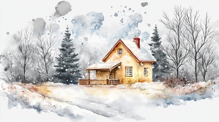Winter Wonderland: A Cozy Cabin in a Snowy Forest