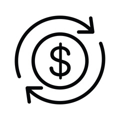 Icon depicting a recurring income, illustrating financial cycle.