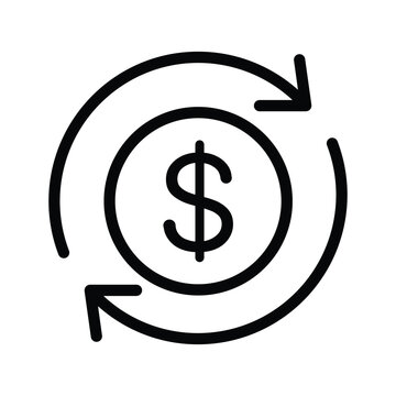 Icon depicting a recurring income, illustrating financial cycle.