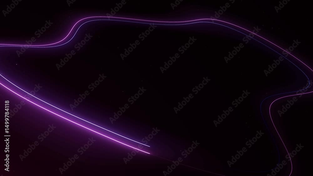 Wall mural abstract flowing laser beam lines or neon lines in data technology style on black background.