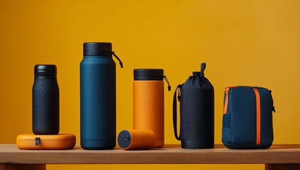 Stylish Thermoses  Cases on Wood.