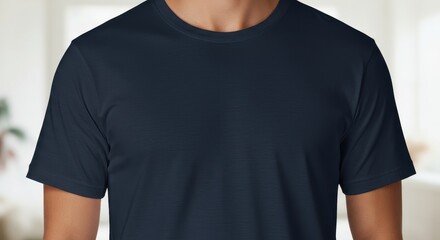 Navy Blue T-Shirt Mockup Perfect for Apparel Designs and Branding