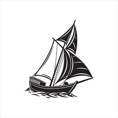 Boat Silhouette Vector Clipart