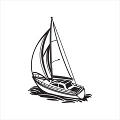 Boat Silhouette Vector Clipart