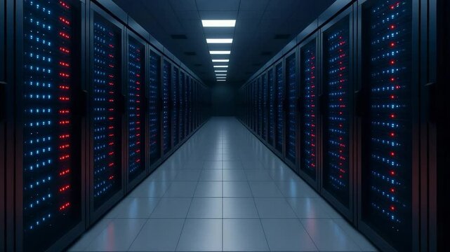 Centro de dados moderno com supercomputadores &mdash; tecnologia avan&ccedil;ada e intelig&ecirc;ncia artificial no Brasil.