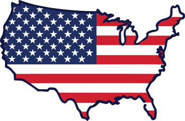 Outline of the United States map pattern of the American flag