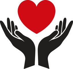 valentine red heart vector icon on white or transparent background