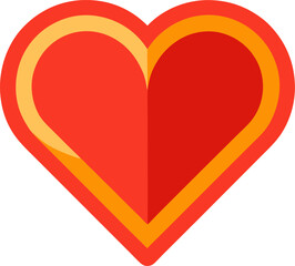 valentine red heart vector icon on white or transparent background