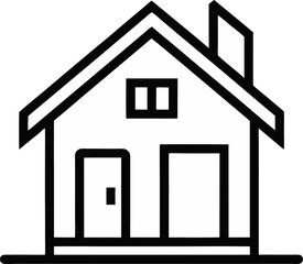 simple house vector outline icon on white or transparent background