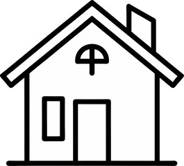 simple house vector outline icon on white or transparent background