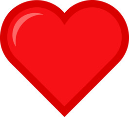 valentine red heart vector icon on white or transparent background