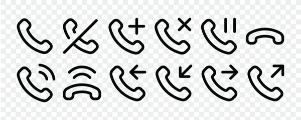 Fototapeta premium Phone icon Symbol Sign outline, Icon Vector of Phone, Phone call, telephone ringing button icon vector. eps 10