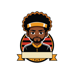 Flat and Minimal Juneteenth logo vector illustration isolated on white background