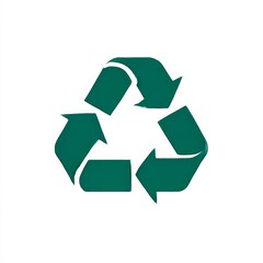 Obraz premium Green Recycle Symbol on White Background: Eco-Friendly, Sustainability, and Environmental Awareness for a Better Planet