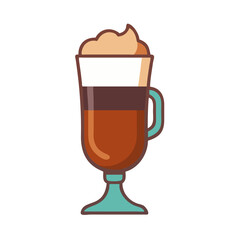 Irish Coffee Glass – Classic Tall Mug Vector Icon

