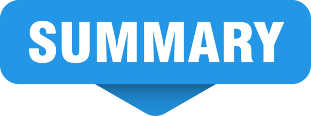 summary sticker. summary sign on transparent background