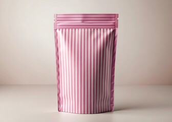 Pink Striped Nutritional Supplement Pouch Mockup