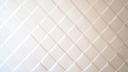 Fototapeta premium White diamond-patterned wall paneling