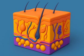 3D Rendered Illustration of Skin Anatomy