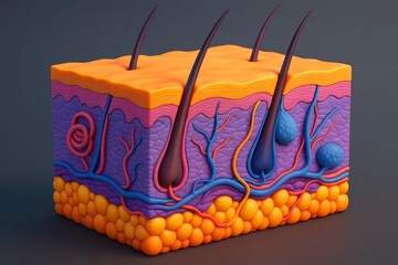 3D Rendered Illustration of Skin Anatomy