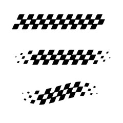 Racing flag vector icon on white background. Checkered flag. start and finish crossed flag. Racing flag.	