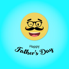Smiling Emoji Father Character with Message Ribbon, father's day, background

