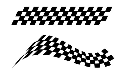 Racing flag vector icon on white background. Checkered flag. start and finish crossed flag. Racing flag.	