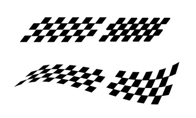 Racing flag vector icon on white background. Checkered flag. start and finish crossed flag. Racing flag.	