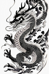 dragon on black background