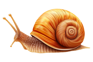 Colorful snail flat vector transparent-background
