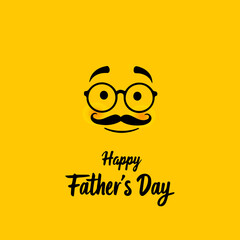 Minimalist Father’s Day Emoji Design on Yellow Background