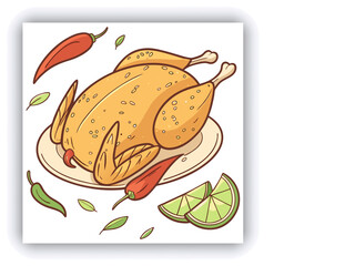 Fast food restaurant business marketing social media post or banner template design with abstract geometric background, logo and icon. Promotion flyer or web poster for pizza and vegetable burger.