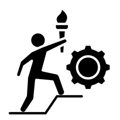 Leadership Torch  Icon Element For Design	