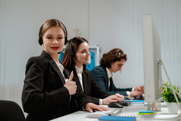 Confident Call Center Team Providing Excellent Customer Support